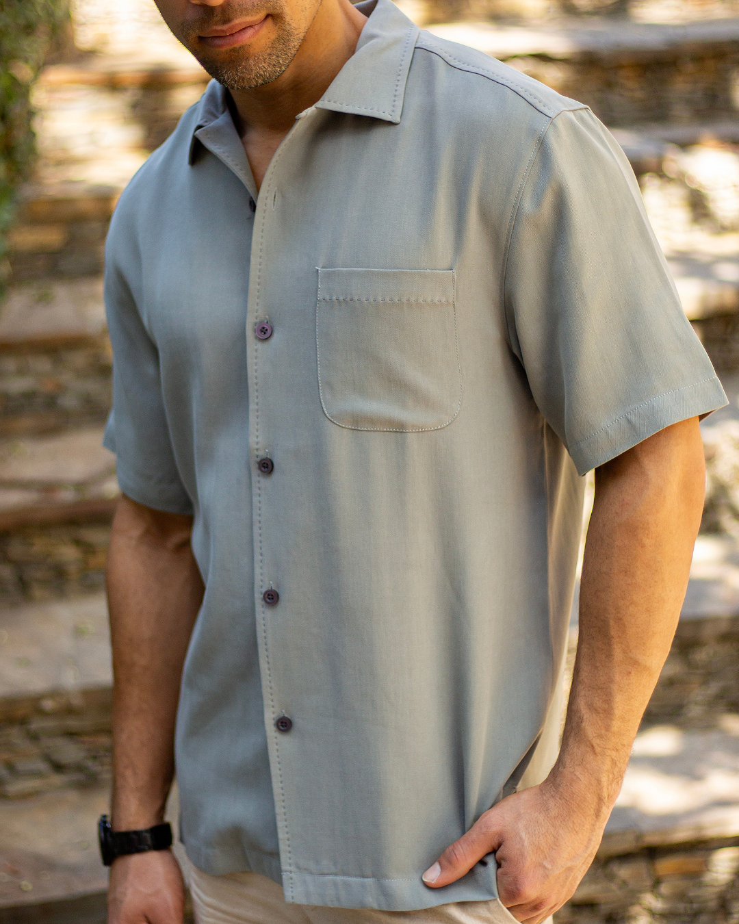 CAMISOLA TOMMY BAHAMA GRIS SHADOW
