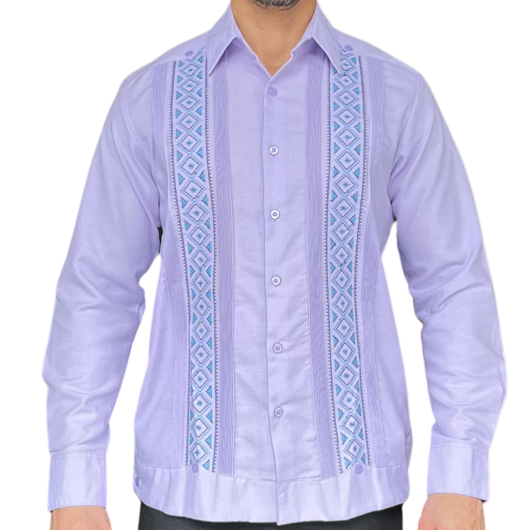 GUAYABERA MERIDANAS LILA ALFORJA