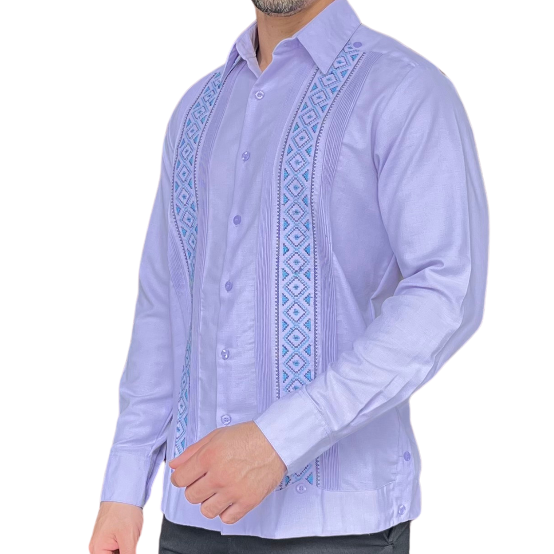 GUAYABERA MERIDANAS LILA ALFORJA