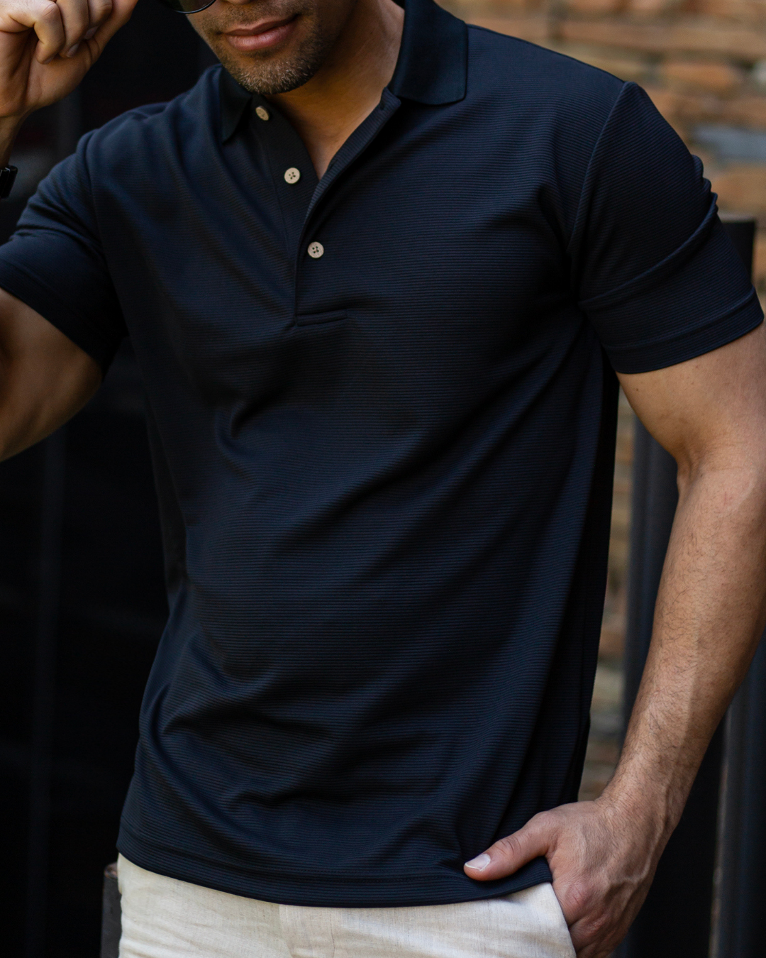PLAYERA CUBAVERA BLUE KING