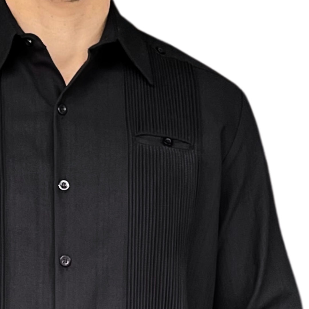 GUAYABERA MERIDANAS NEGRO CAMPECHE