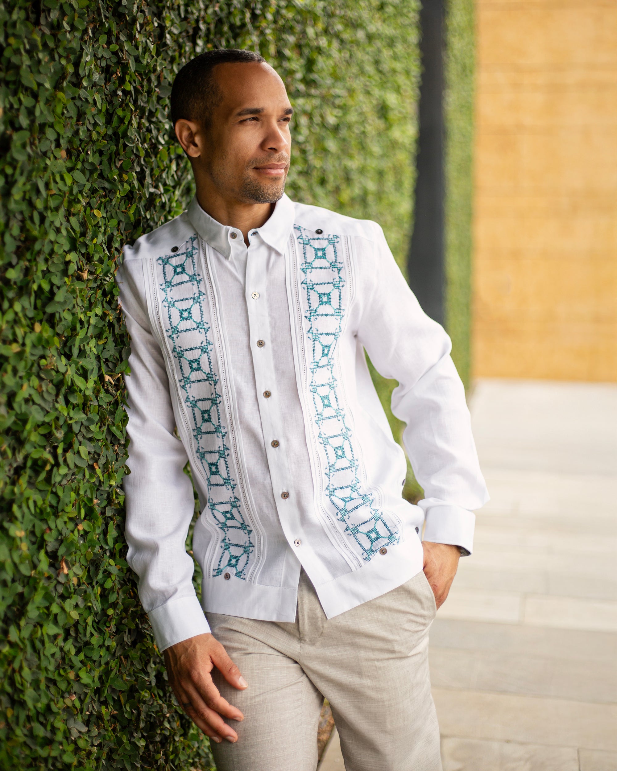 GUAYABERA ABITO MORALES BLANCO