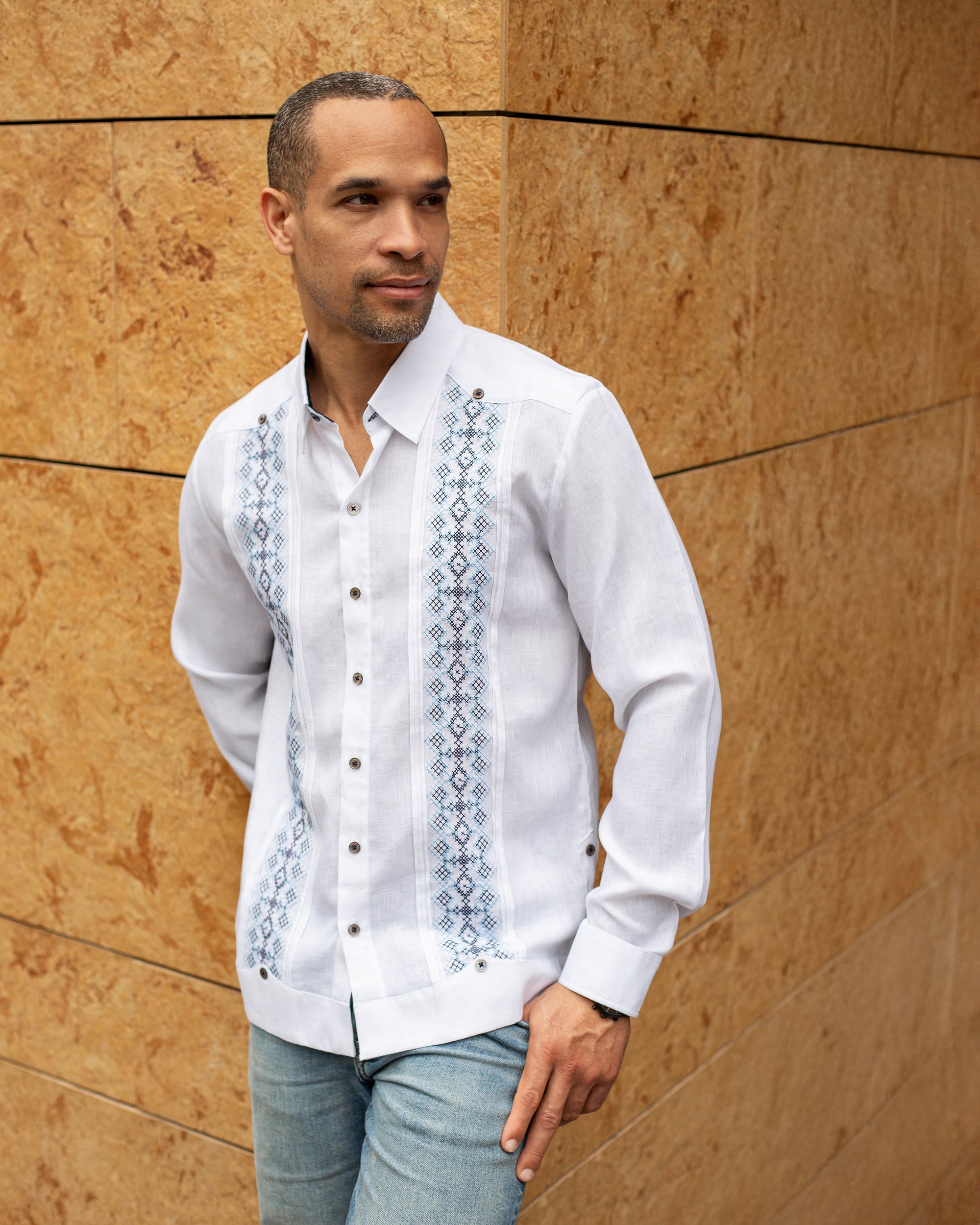 GUAYABERA ABITO LUAN  BLANCO