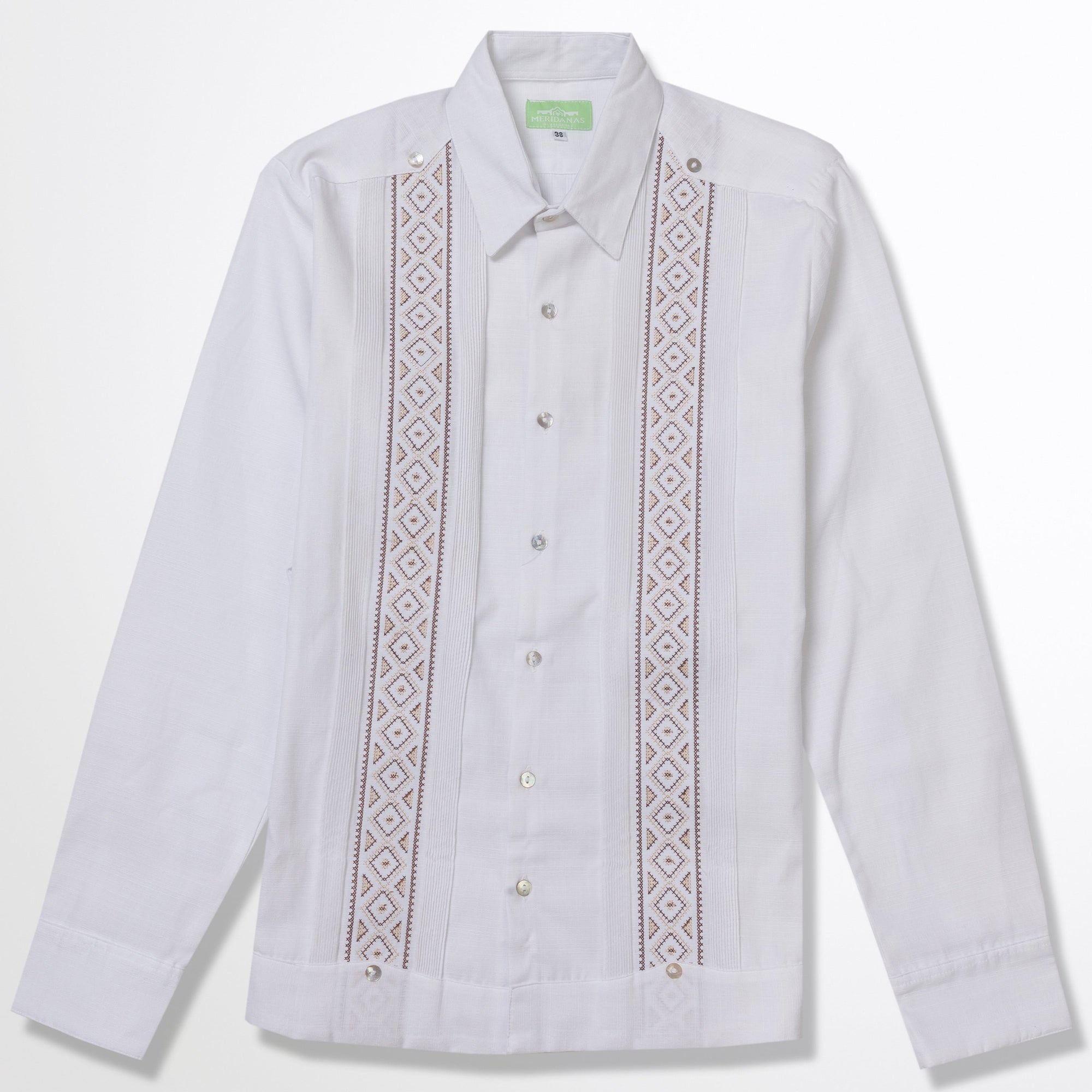 GUAYABERA MERIDANAS BLANCO ALFORJA