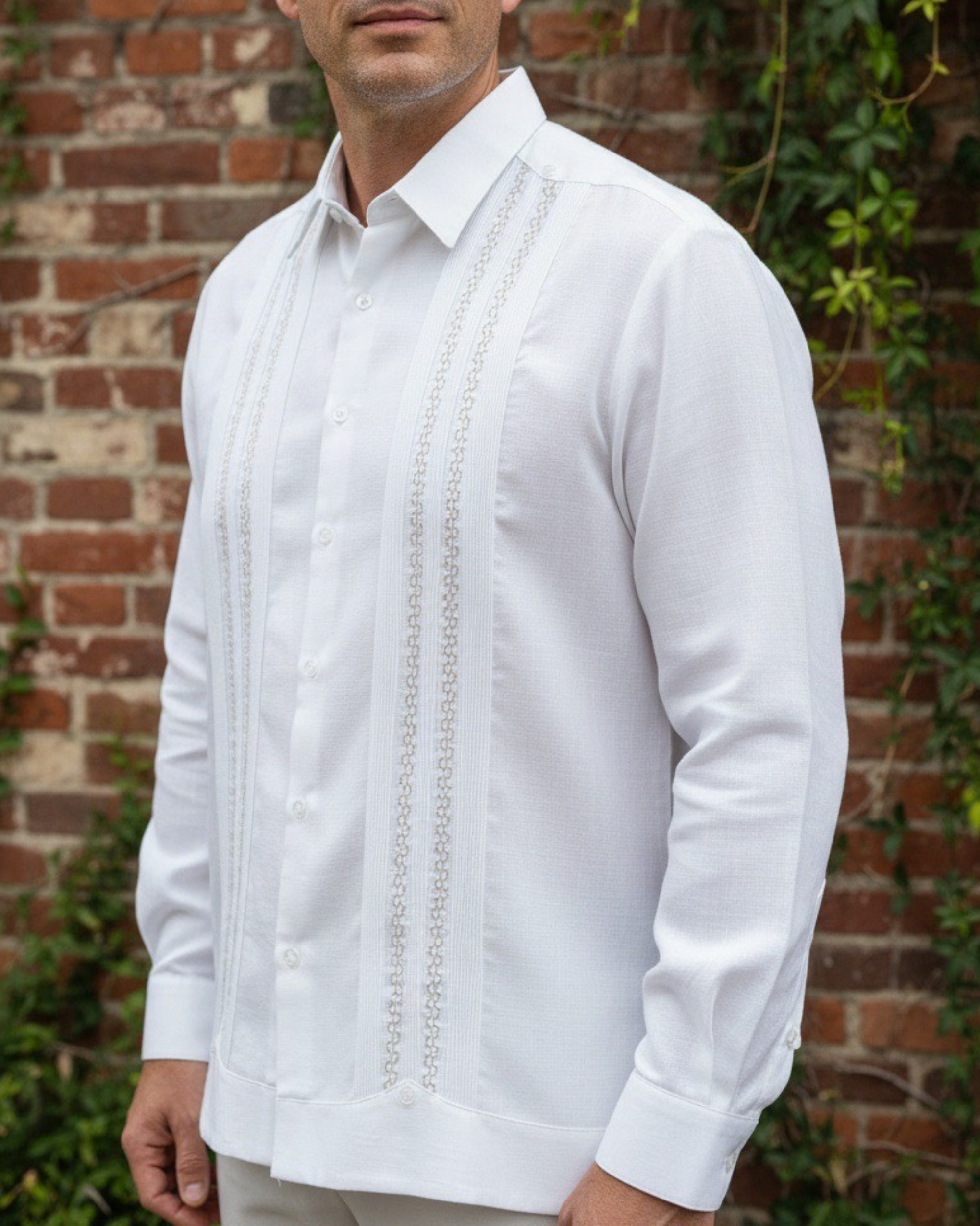 GUAYABERA MERIDANAS BLANCO COLONIAL