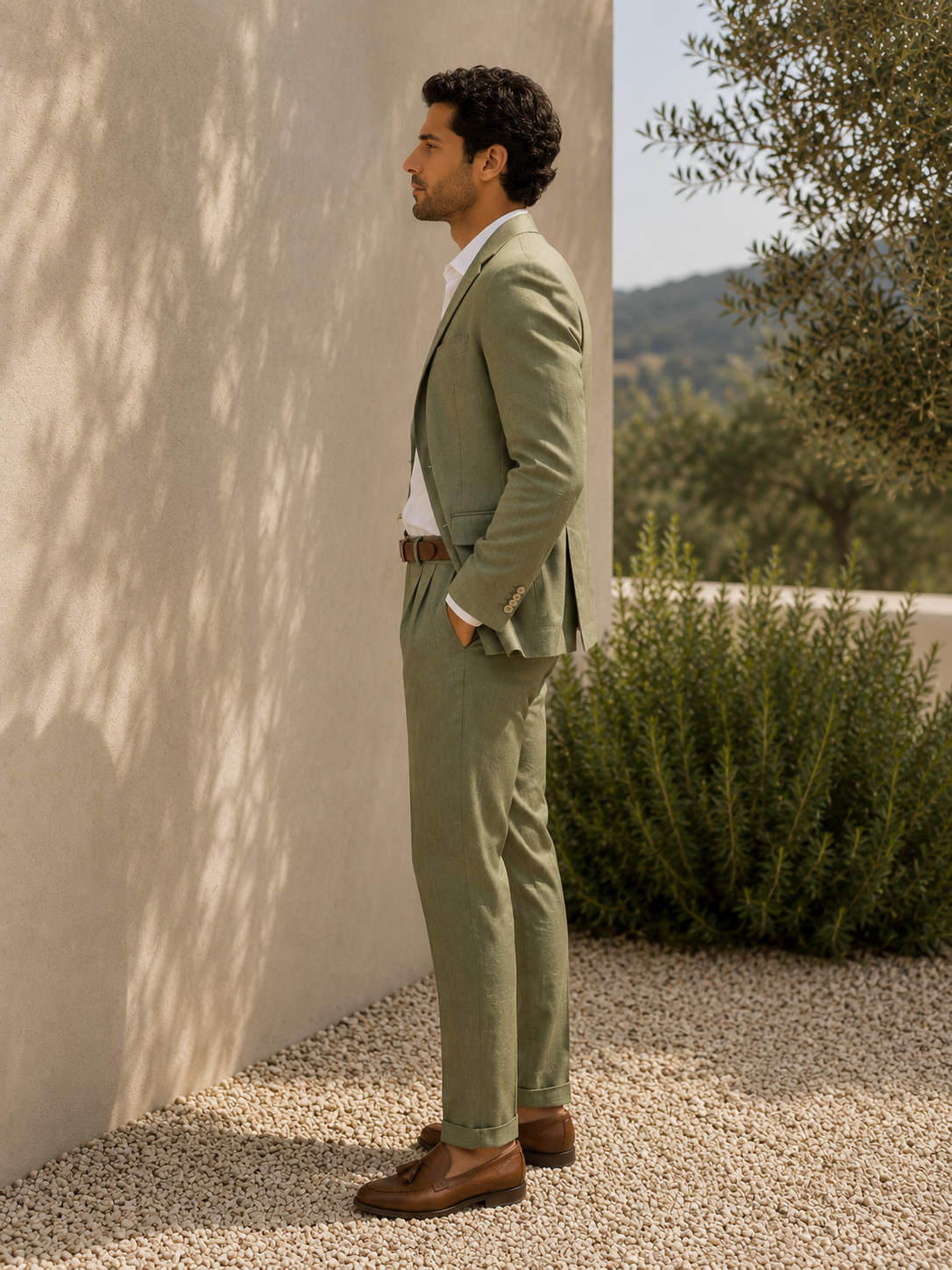 TRAJE SLIM FIT RAMATY PALENCIA OLIVO