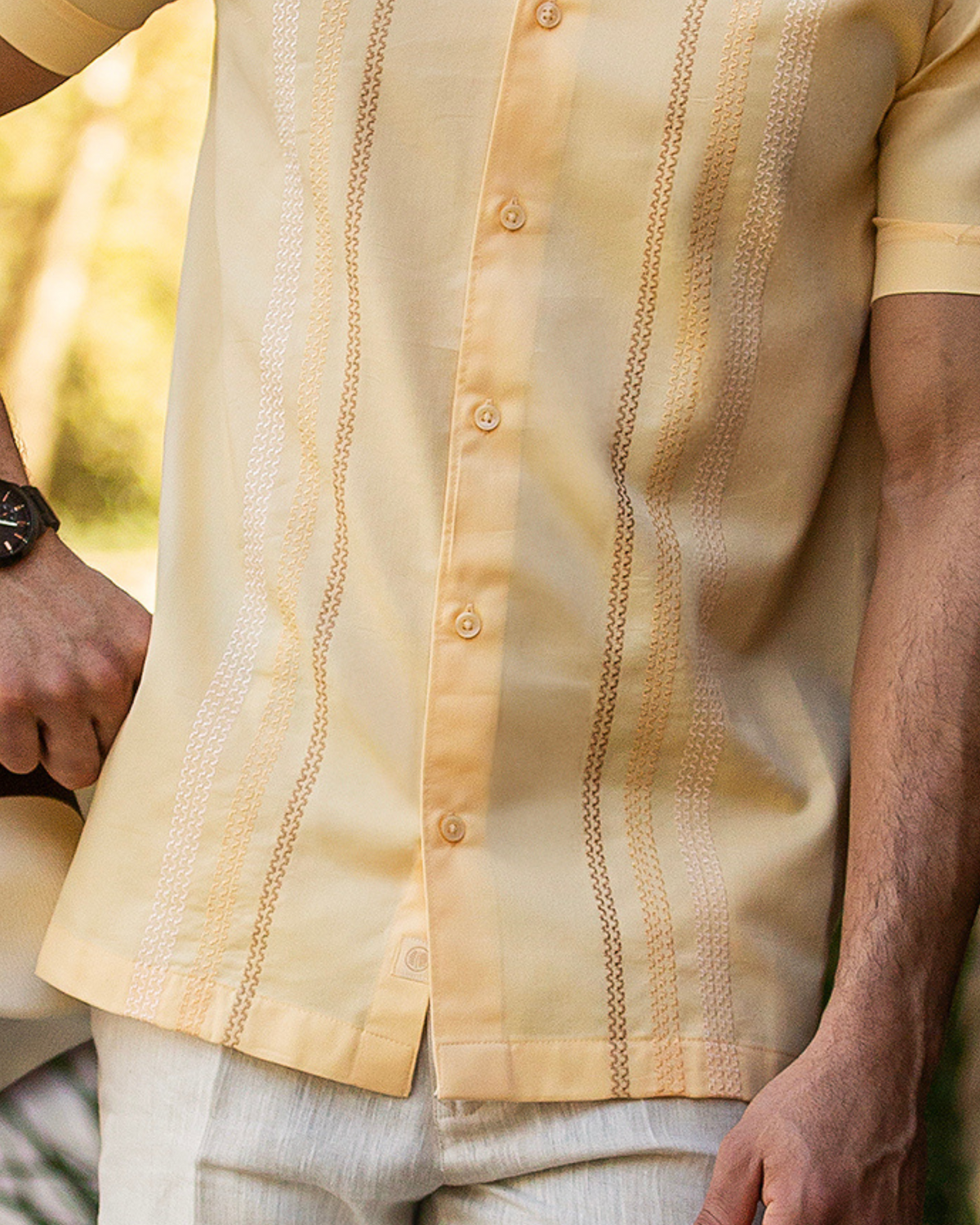 CAMISOLA CUBAVERA AMARILLO HOMBRE