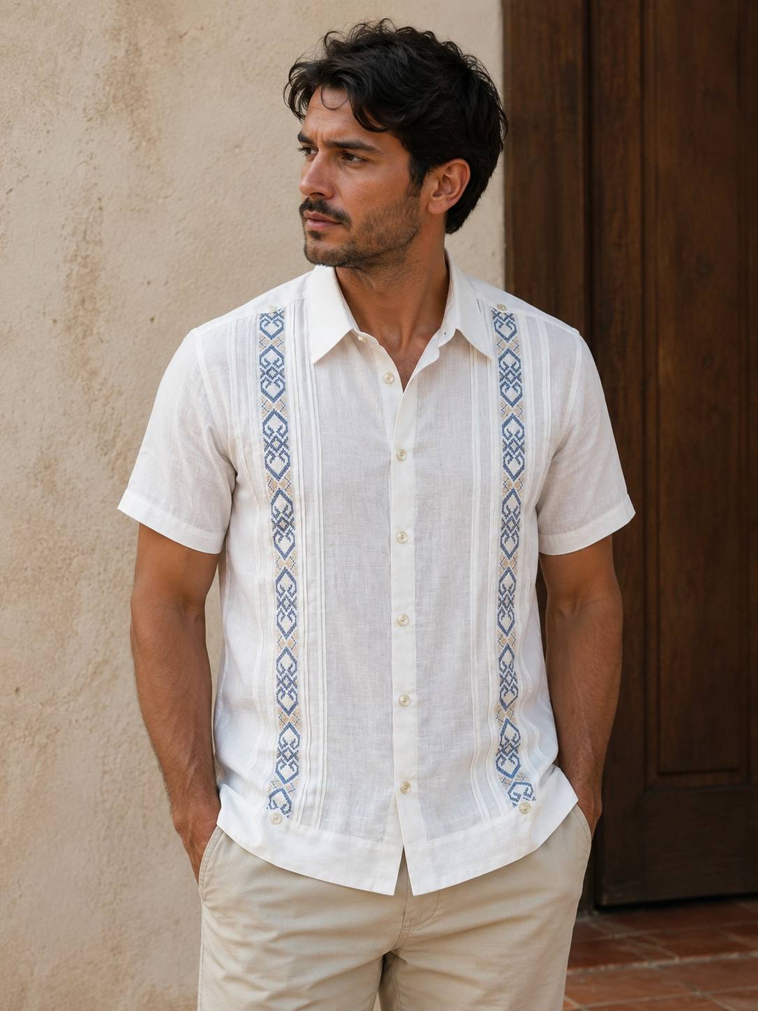 GUAYABERA GUANTANAMERA LOS ANDES MANGA CORTA