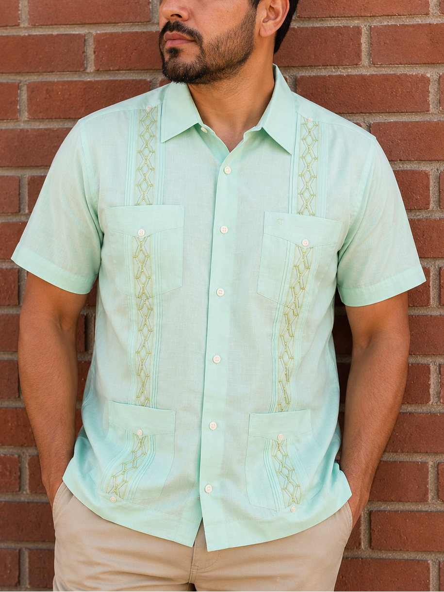 GUAYABERA MANCHESTER  ALAMBRA MENTA