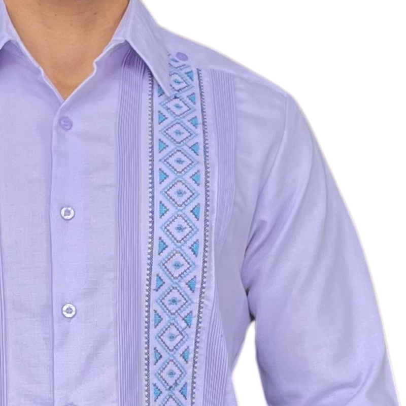 GUAYABERA MERIDANAS LILA ALFORJA