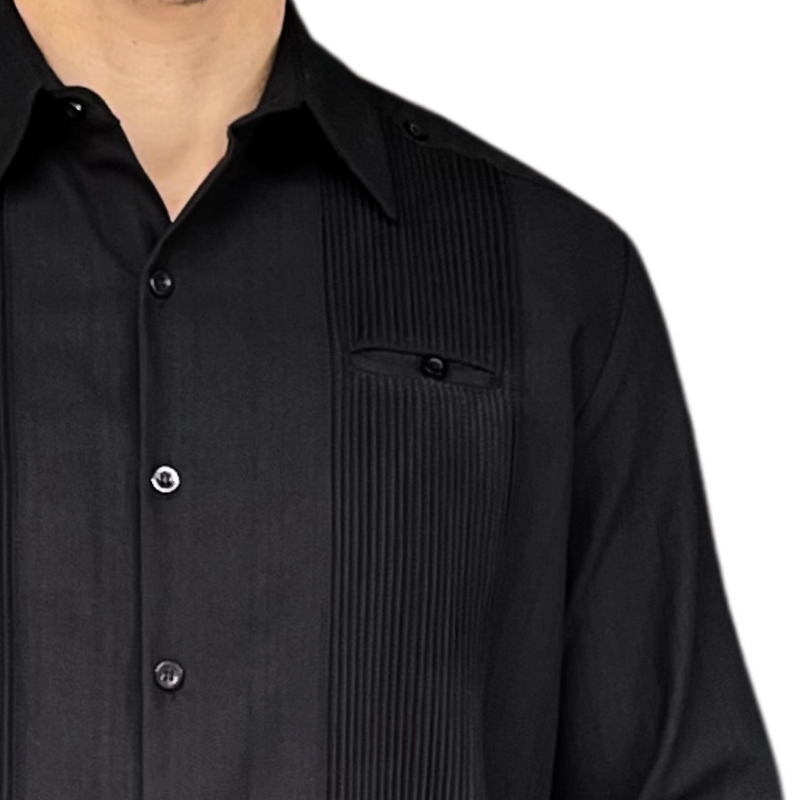 GUAYABERA MERIDANAS NEGRO CAMPECHE