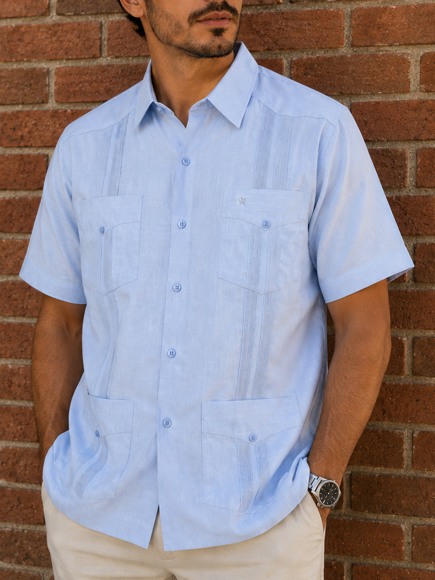 GUAYABERA MANCHESTER  CESPEDES AZUL