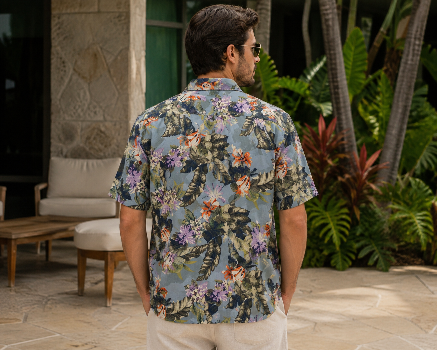 CAMISOLA TOMMY BAHAMA GARDENIA AZUL XXL