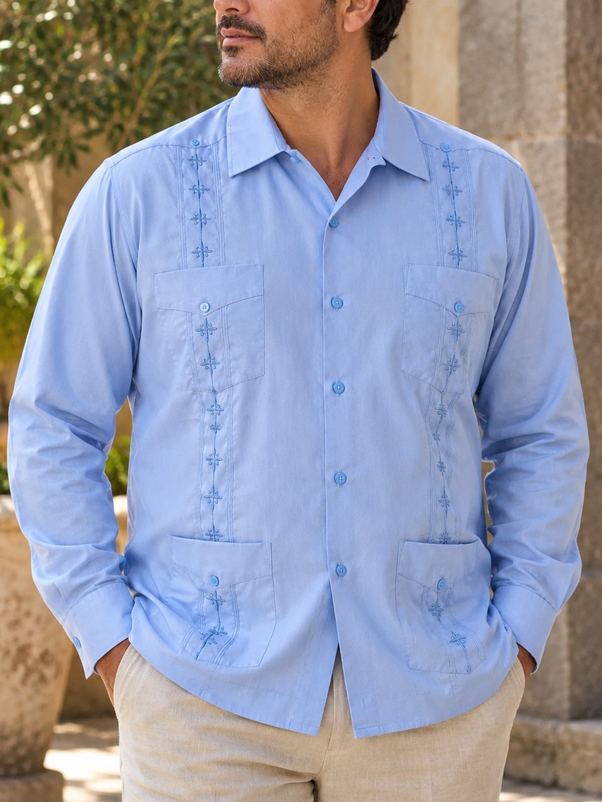 GUAYABERA MANCHESTER  MOSCU AZUL