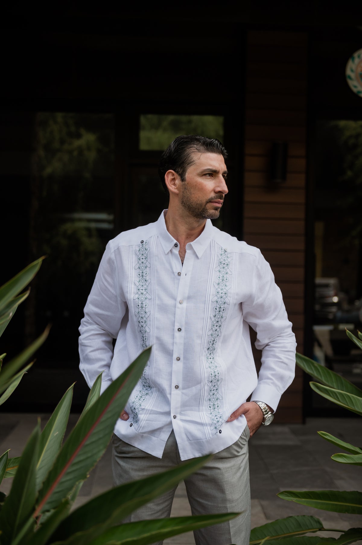 GUAYABERA ABITO BLANCO CHAR